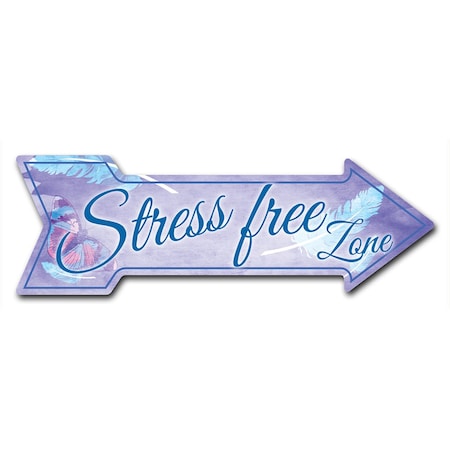 Stress Free Zone Arrow Decal Funny Home Decor 18in Wide